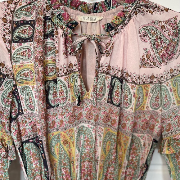 ILLA ILLA Woman’s Paisley Boho Print Maxi Dress. Size: Small Preloved - Picture 11 of 13